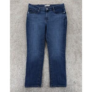 Levi's Classic Straight Jeans Women's 31 (12 Short) Blue Dark Wash Stretch Denim